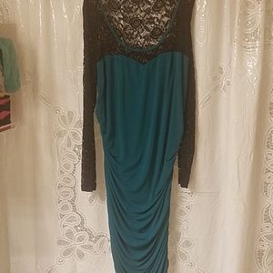 A green and black formalwear  long sleeves